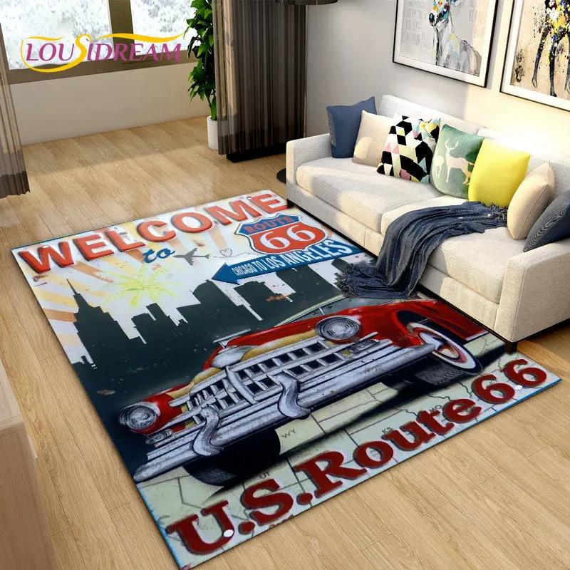 Tarihi Route 66, Ana Yol, mré estrada Alan Kilim, Ev Oturma Odası Yatak Odası Kanepe Paspas Dekor için Halı Halı, Kaymaz Zemin Mat