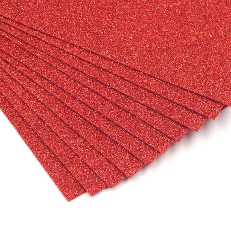 10 Pcs Glitter Foam Papers for Kids DIY Craft Pearlescent Powder Glitter Paper Sheets Cardstock Sponge Foam EVA Paper