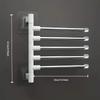 Bathroom Non Perforated Wall Mounted Rotating Towel Rack, 3rd and 5th Floor Hanging Poles, High-quality Stainless Steel Pipes