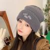 Fashionable Knitted Hat Autumn and Winter Style Thickened Warm Big Head Circumference Showing Face Small Wool Hat Pullover Ear Protection