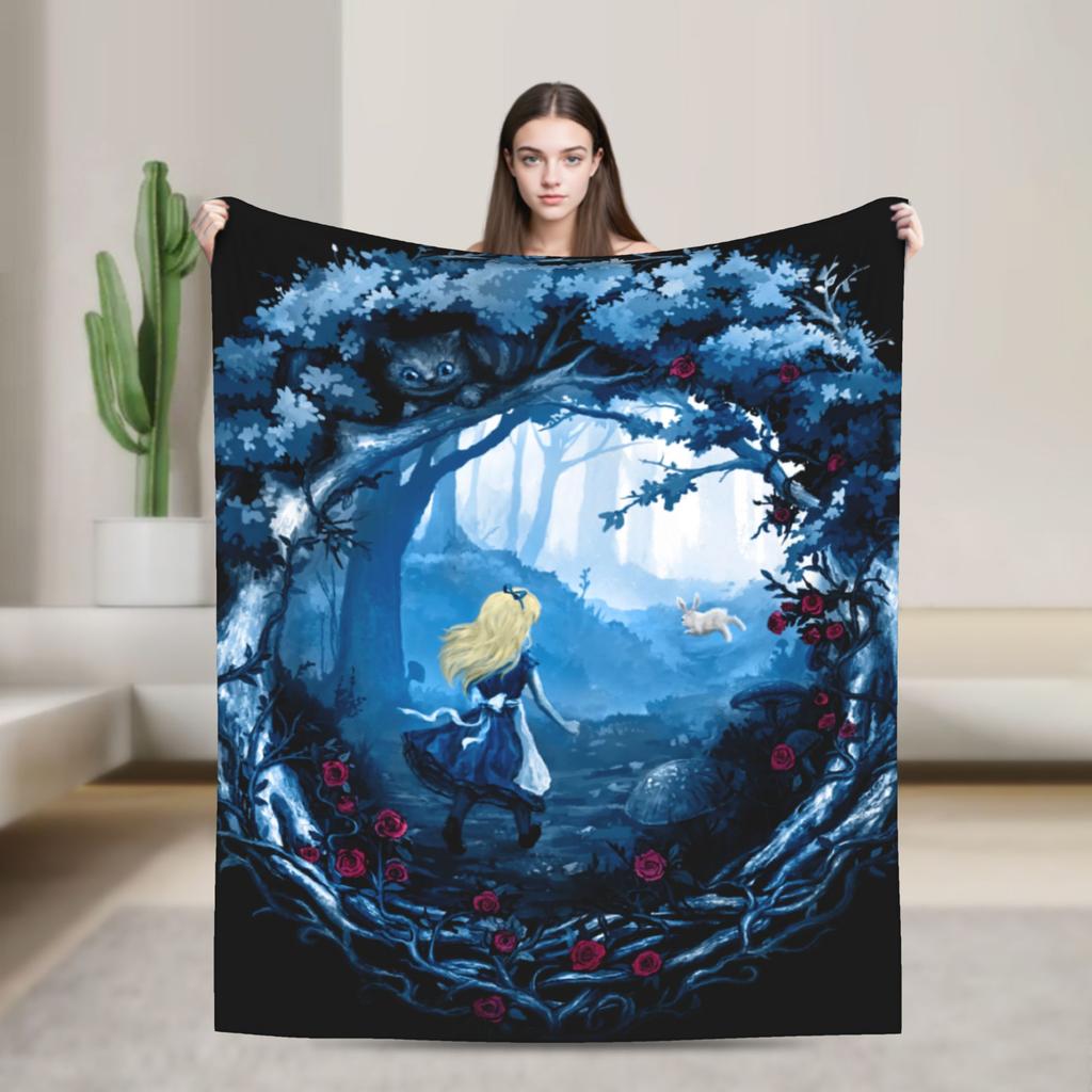Cartoon Alice in Wonderland  Blankets  Flannel Awesome Warm Throw Blankets for Bed Sofa Autumn/Winter
