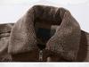 Men's Autumn/Winter PU Leather Motorcycle Jacket, Lapel, Plus Velvet, Trendy Large Size