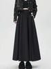 Women's Umbrella Skirt High Waist Long Skirts Grey Casual Korean Fashion Clothing Vintage Style