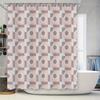 Modern Geometric Bath Shower Curtain Waterproof Bathroom Decor for Home Decoration In White Pink (180x240cm)