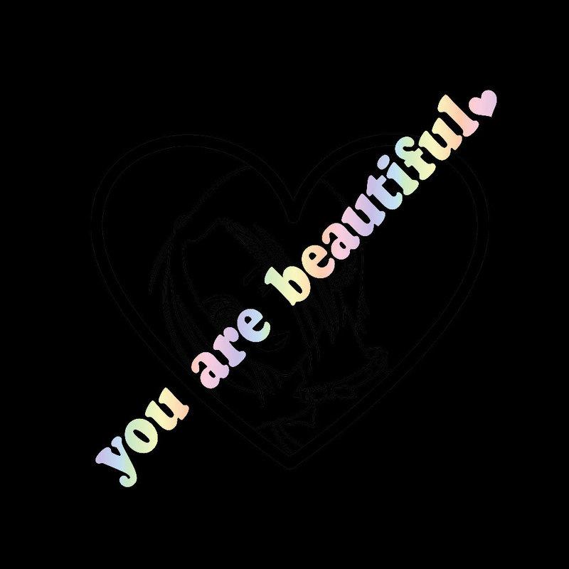 Decorative Car Sticker For Rearview Mirror You Are Beautiful Waterproof Sticker For Cars And Motorcycles car accessories
