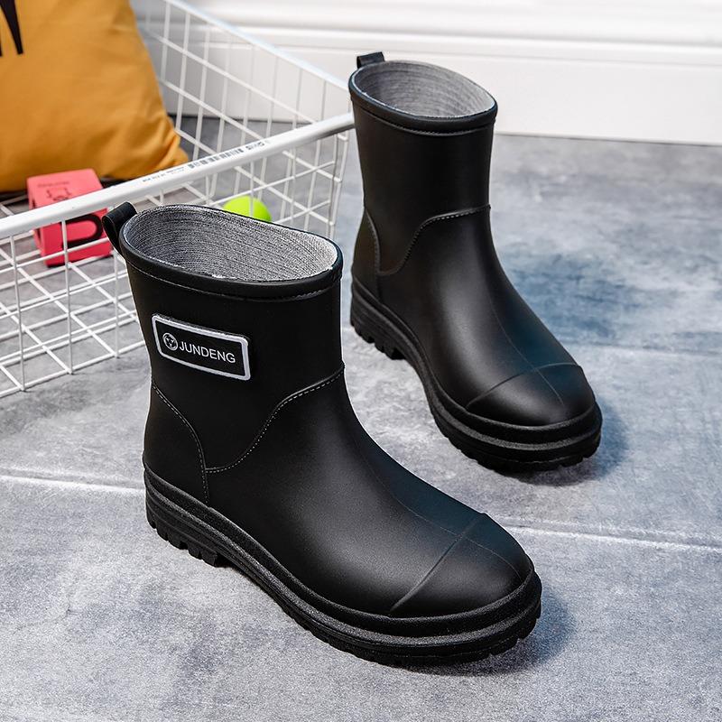 British Women's Rain Shoes Fashionable Women's Wading Shoes Thickened Non-slip Waterproof Rubber Shoes Trendy Overshoes Water Shoes