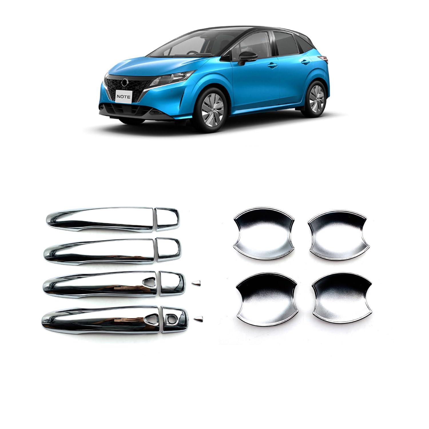 

Накладка на чашу двери Nissan Note, накладка на ручку двери, накладка, внешние детали NISSAN New NOTE серии E13 3-го поколения, только из АБС-пластика, 8 шт. SWD-DG