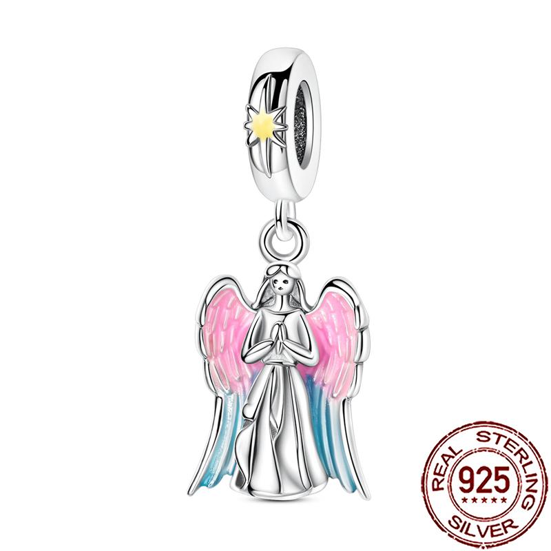 Charms Copper Lucky Horseshoe Clover Dreamcatcher Feather Dangle Beads Fit Bracelet Necklace Women Diy Jewelry