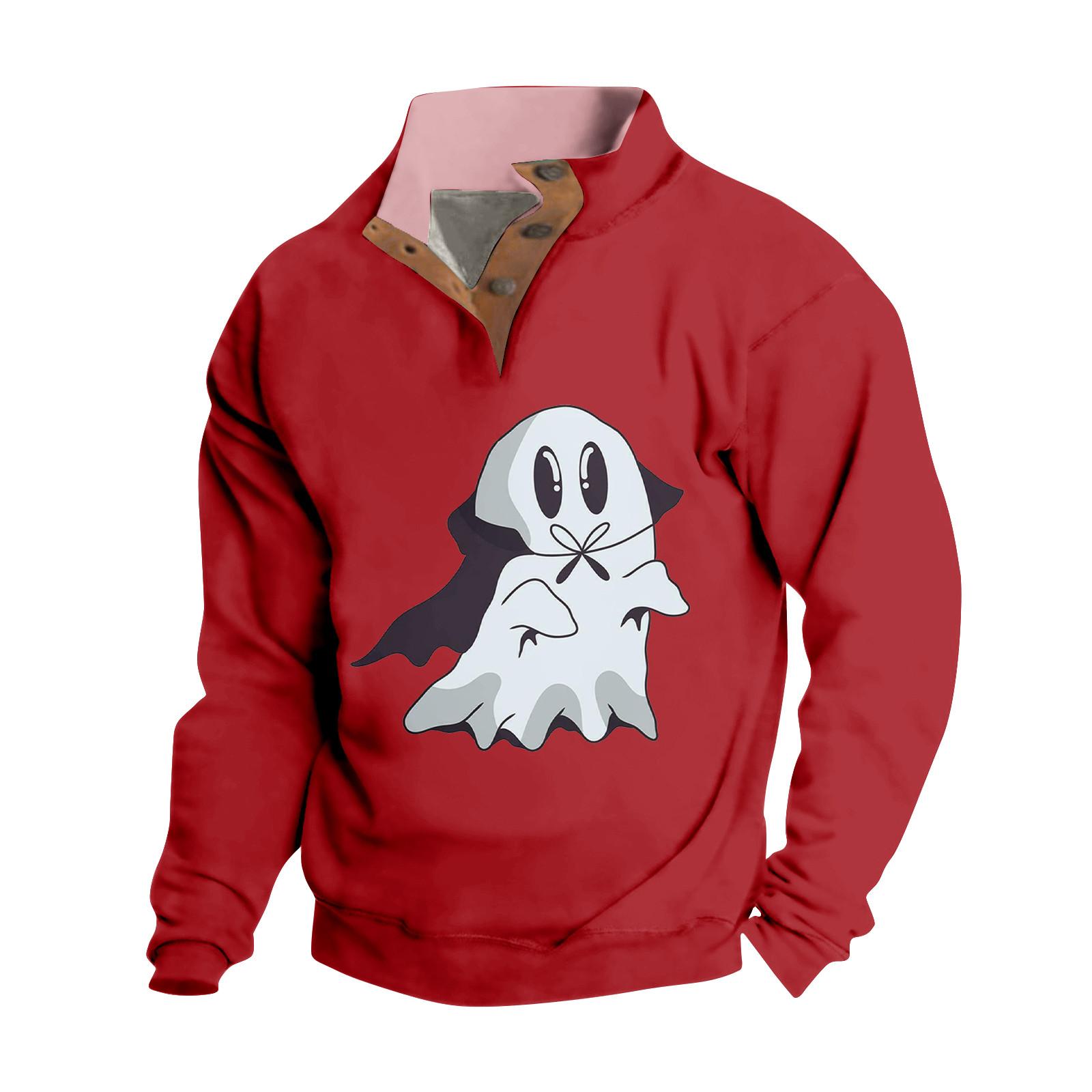 

Весенне-осенняя мужская толстовка с воротником-стойкой на открытом воздухе, повседневные свитера, топы M красный