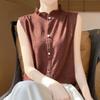 Summer Lace Collar Sleeveless Shirt Women's Wooden Ear Stand-up Collar Vest Top