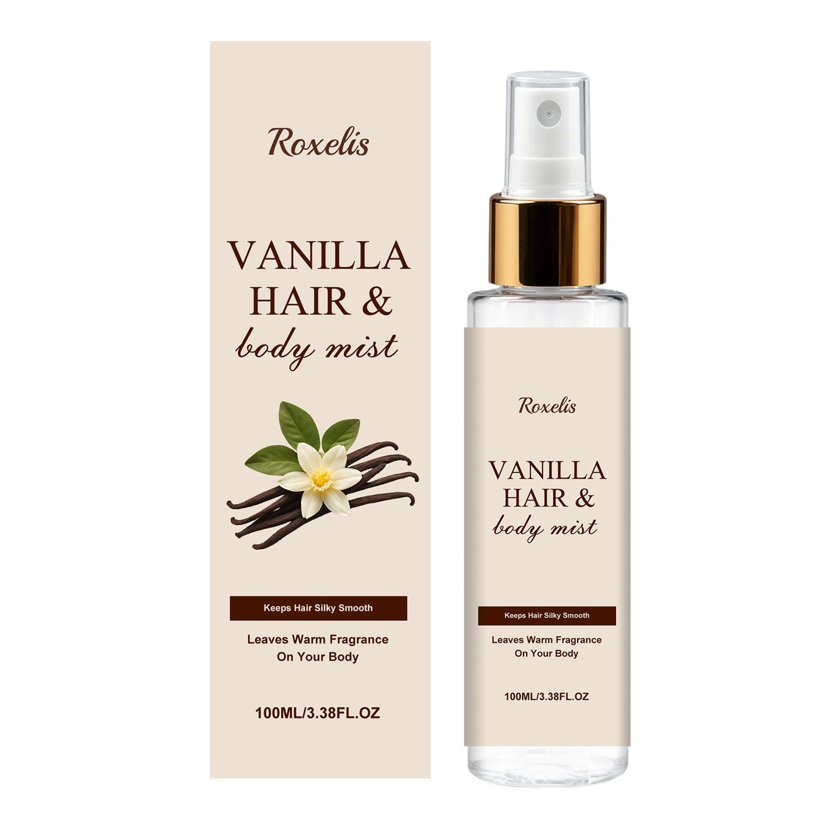 Vanilla Scent Hair And Body Spray, Elegant Fresh Long Lasting Fragrance, Daily Commute Portable Atmosphere Spray 100ml