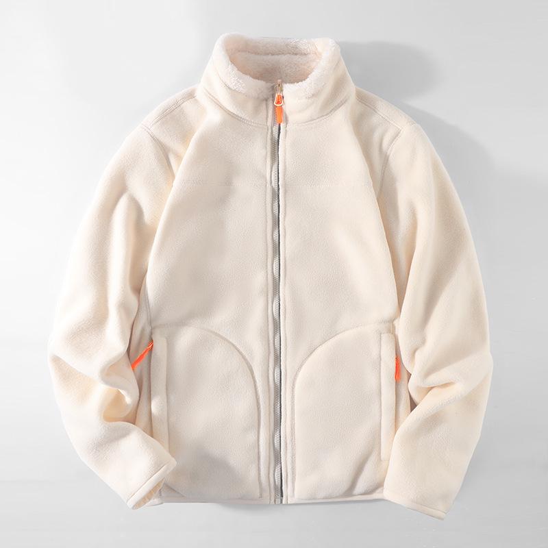 Boys and Women's Double-Sided Coral Fleece Jacket - Warm, Thickened Autumn/Winter Cardigan for Outdoor Use