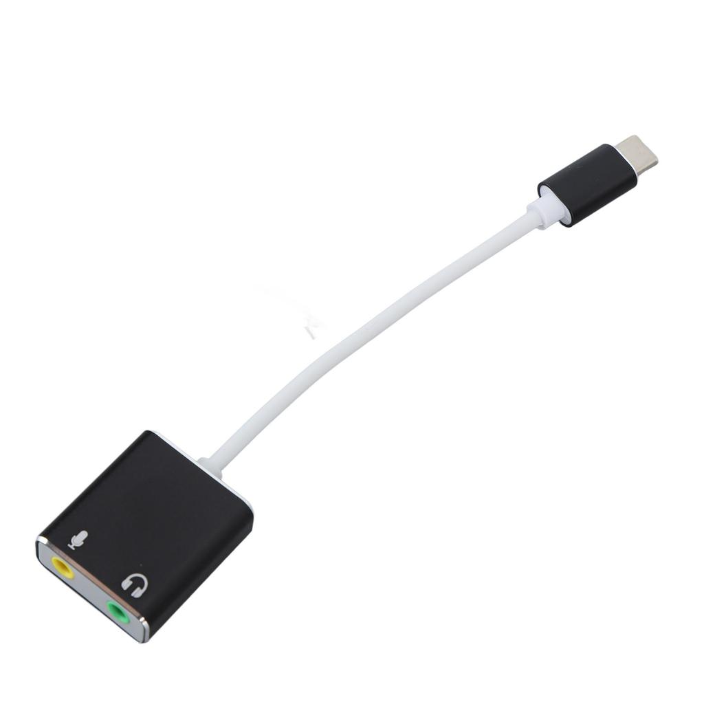 USB C Microphone Adapter Type C Sound Card 7.1 Channel USB External Sound Card Type C To 3.5mm Headphone Jack Adapter