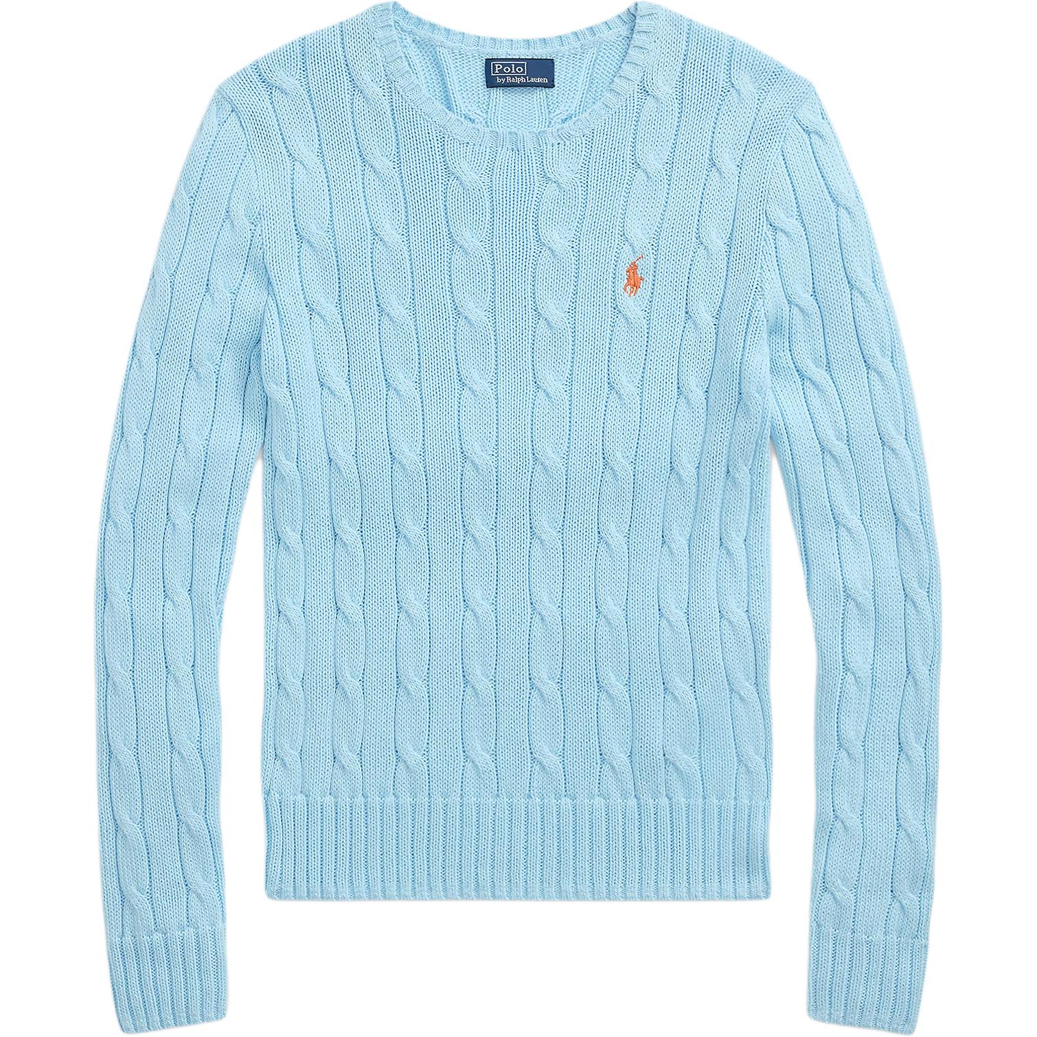 Polo Ralph Lauren Свитер с косами из хлопка однотонный с круглым вырезом Женский свитер 211971869-017 XL