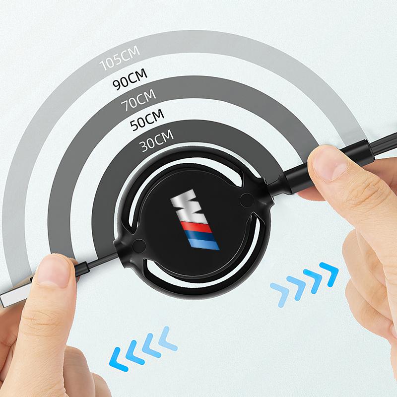 Car Interior Charging Data Cable Scalable 3 In 1 Phone Charger For BMW E46 E90 E60 F30 F10 E39 E36 F20 G20 G30 E92 E87 E91 X5 X3 CL8