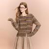 Sancai 2026 Winter Striped Knit Cardigan