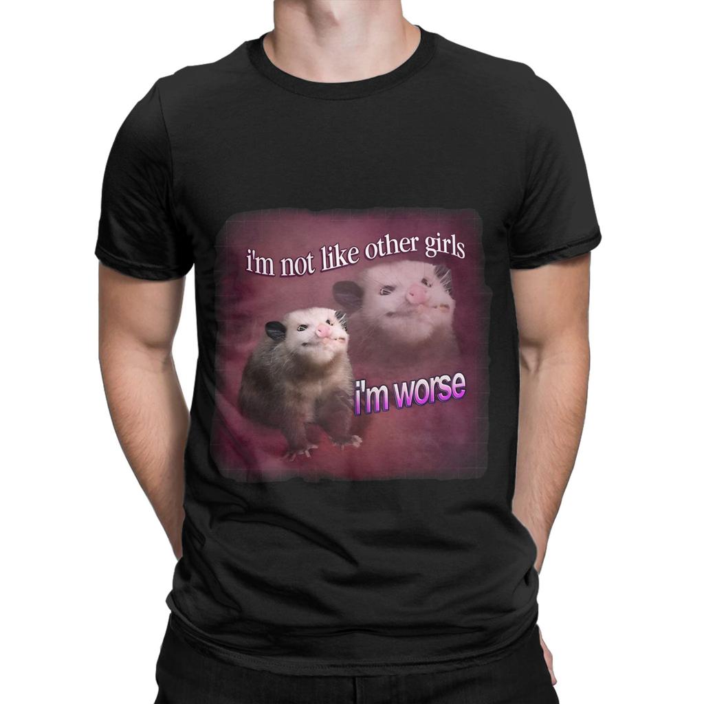 I am not like other girls I am worse possum word art Funny 100% Cotton T-Shirt Possum Tops Tees