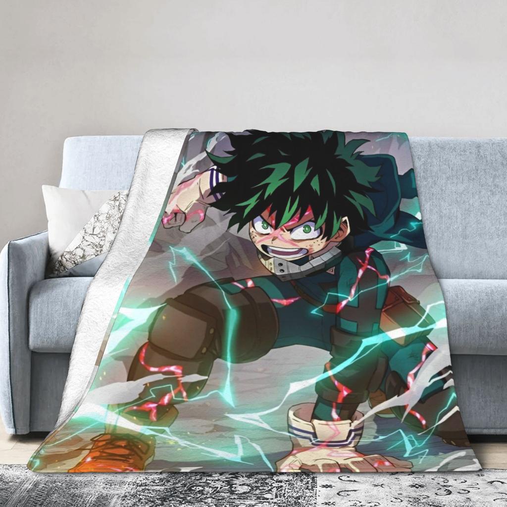 My Hero Academia Blankets Fleece Anime Warm Throw Blankets for Car Sofa Couch Bedroom Quilt