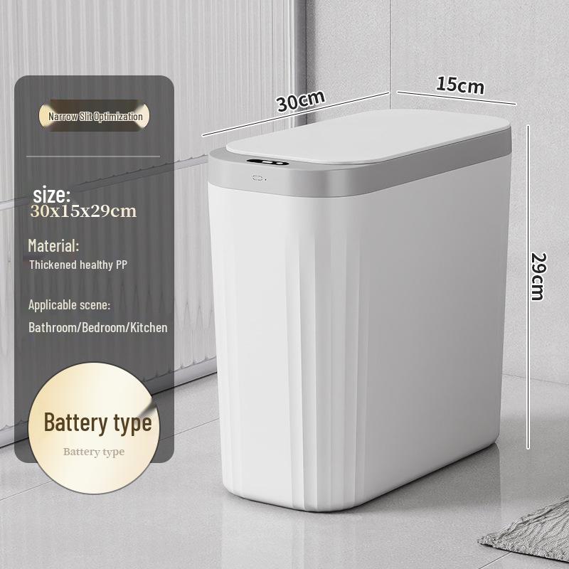 Smart Large-Capacity Trash Can with Lid for Bathroom, Toilet, Kitchen, and Living Room