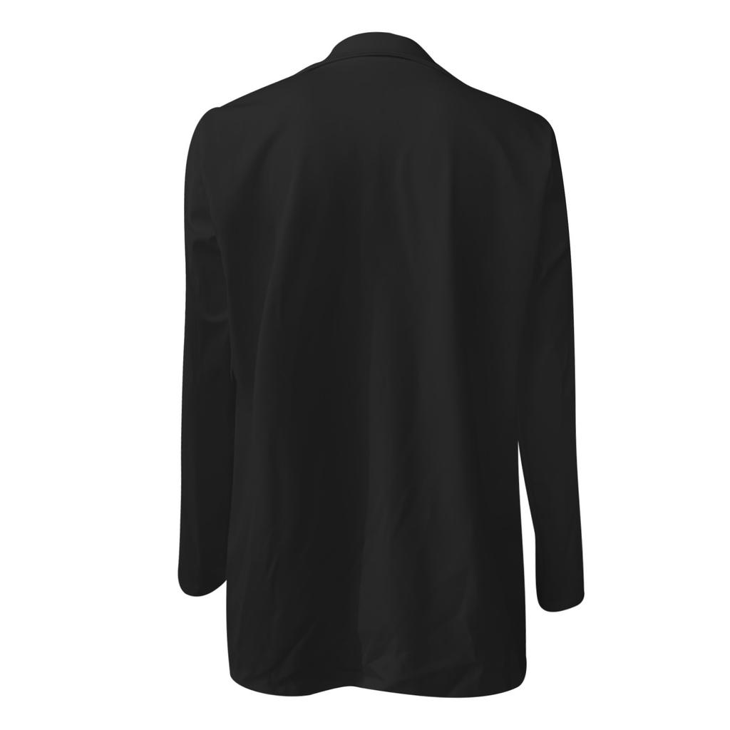 Cappotto da donna in camicetta a maniche lunghe con cardigan aperto sul davanti solido e formale