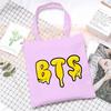 Korean Style Printed Canvas Tote Bag for Women Men Large Capacity Commuter Shoulder Handbag Fashionable Daily Outing Purse KTB