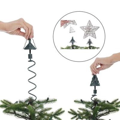 Christmas Tree Topper Holder Universal Twist-On Tree Topper Stabilizer Metal/Plastic Green Support Rod Fits All Base Types for Treetop Ornaments