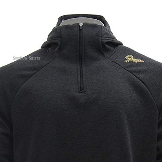 Kubota Slugger Indossa Felpa con Cappuccio Mezza Zip Parka Kubota Slugger Wear Swallow Sports Nero Melange M OZ-3S (B)