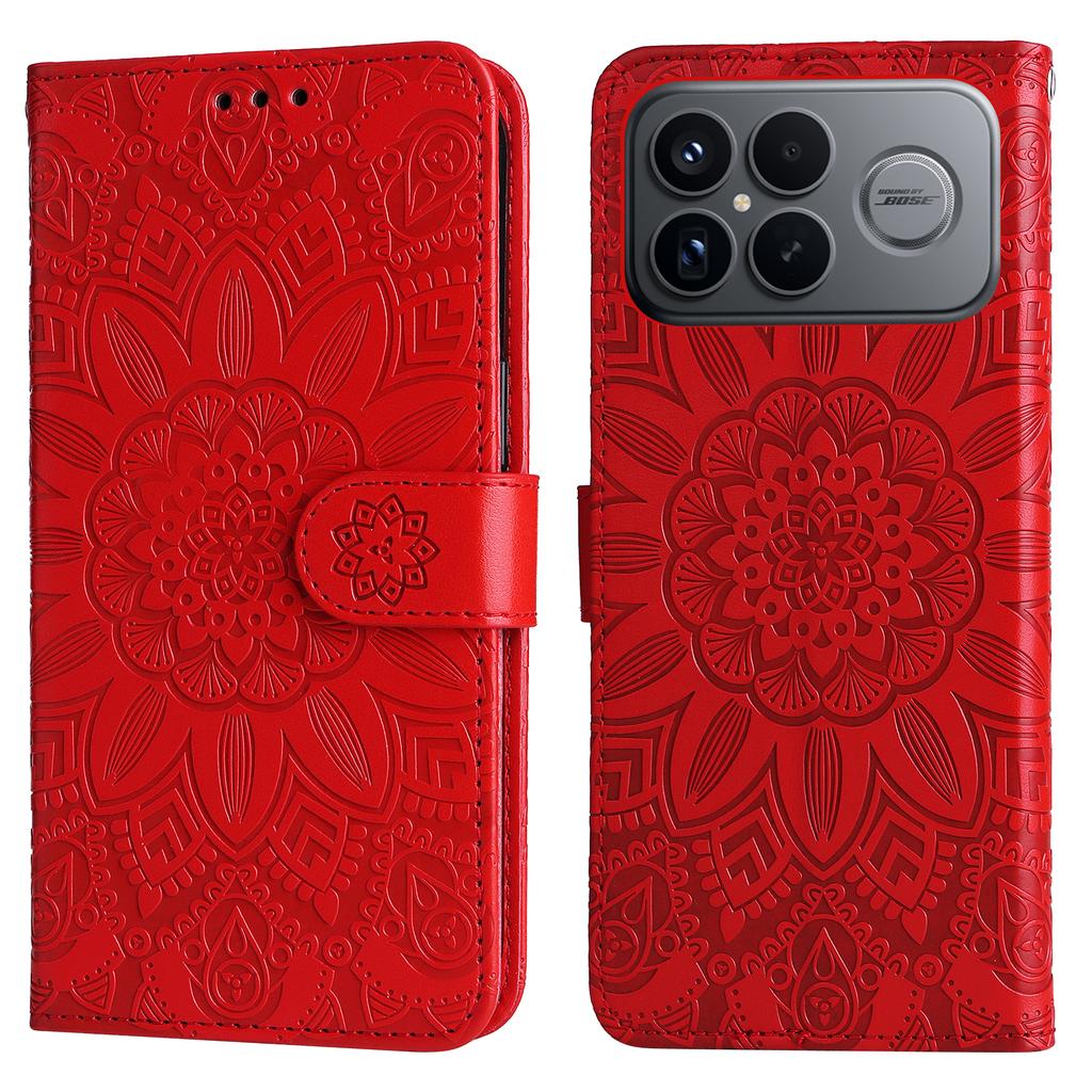 For Xiaomi Redmi K90 Pro Max 5G/Poco F8 Ultra Case Sunflower Imprint Leather Wallet Phone Cover