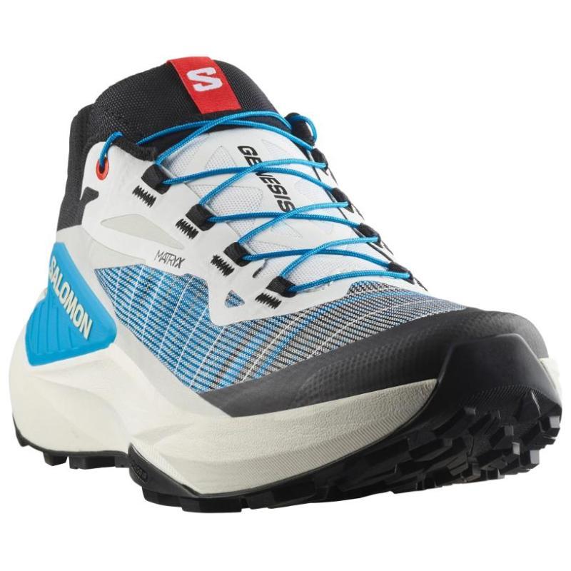SALOMON GENESIS Abrasion Resistant Breathable Support Low top Mountaineering Shoes Men's White Blue Sneakers 477634