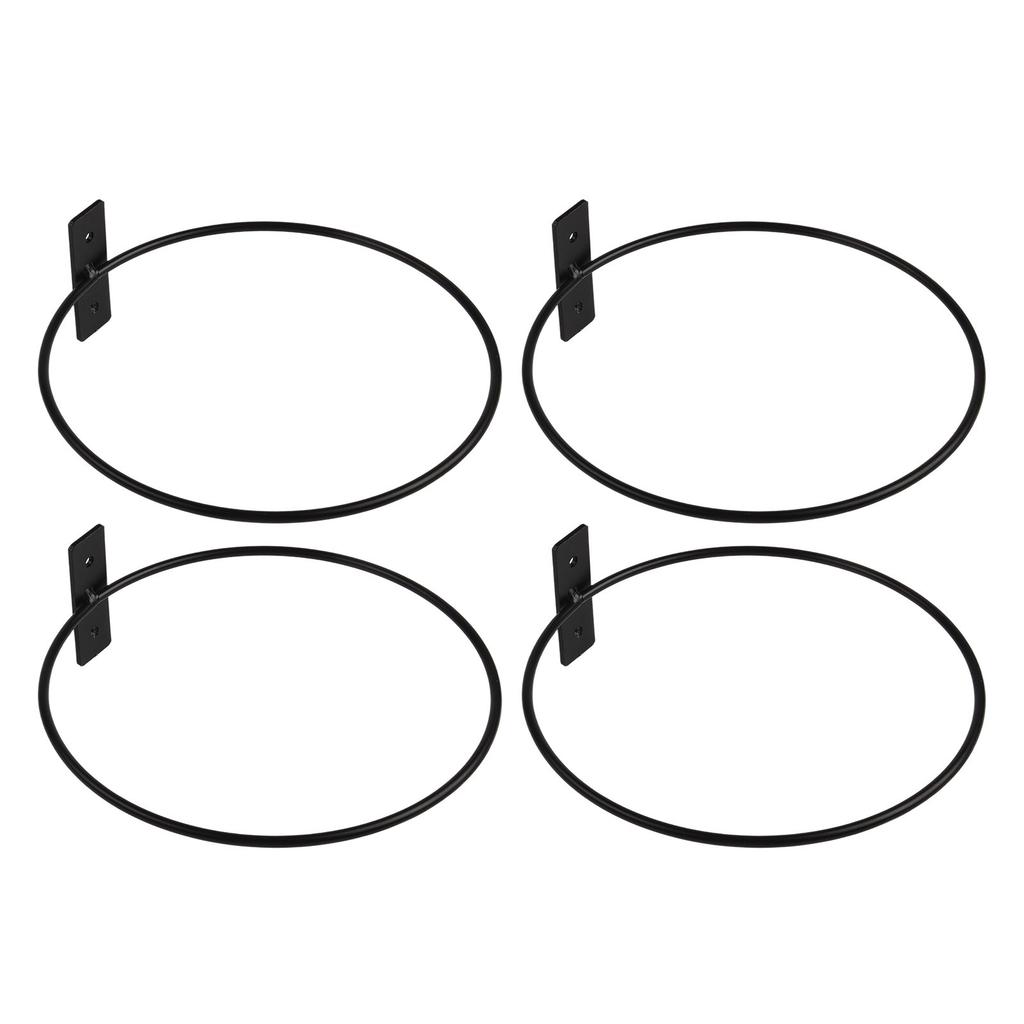 4 Piece Set of Wall Mounted Plant Holder Rings with Installation Nails