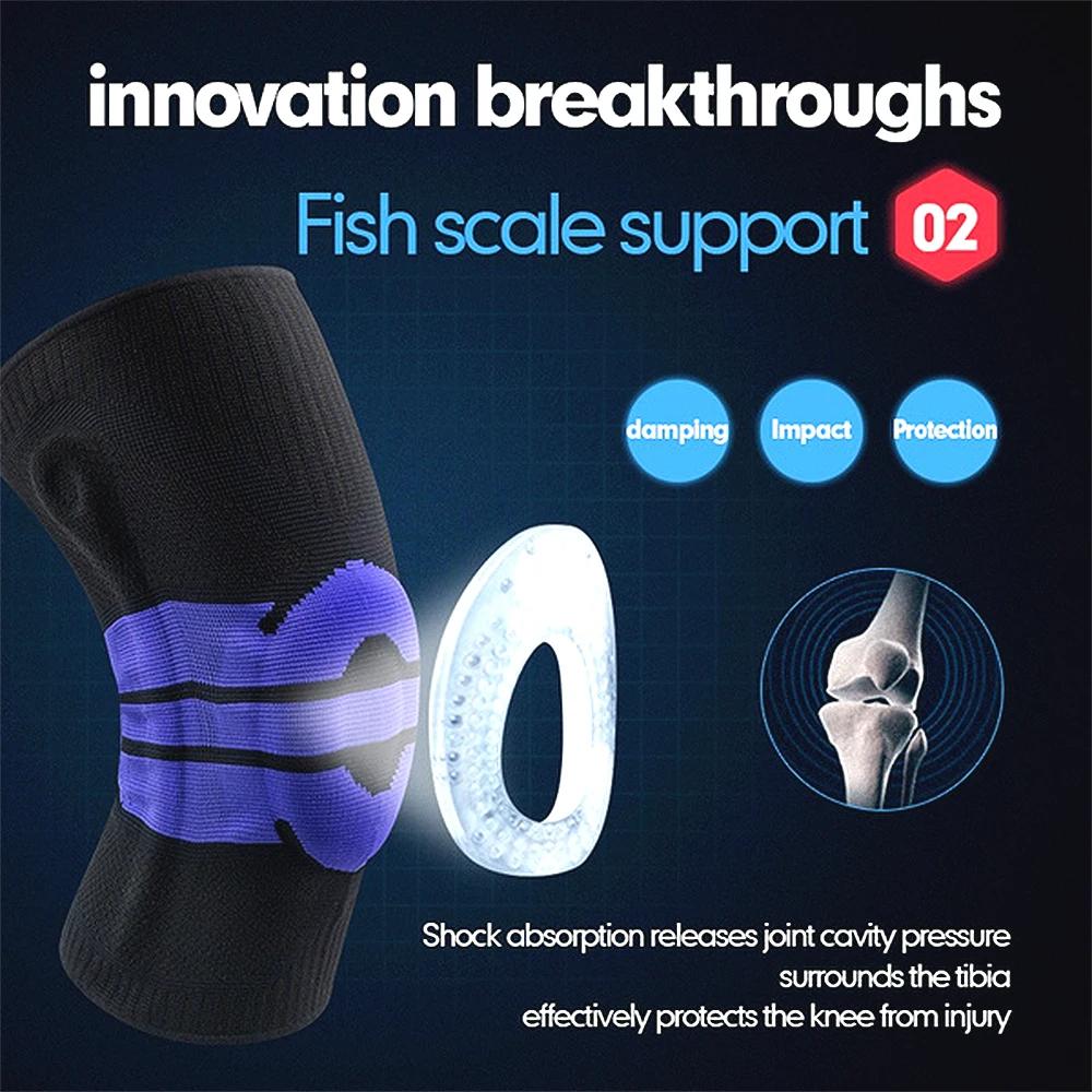 Silicone Full Knee Brace Strap Patella Medial Support Dropshipping Compression Protection Sports Fitness Pads Running Basketball
