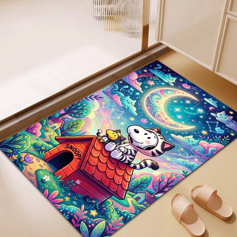 3D Snoopy anti-slip rug, suitable for living rooms, bedrooms, game rooms, sofas, home décor, doormats