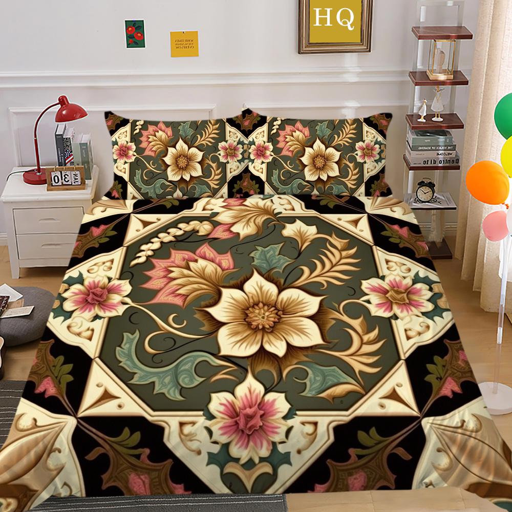 Set copripiumino da donna con stampa floreale di lusso 3D, biancheria da letto per la casa in poliestere, camera da letto king size