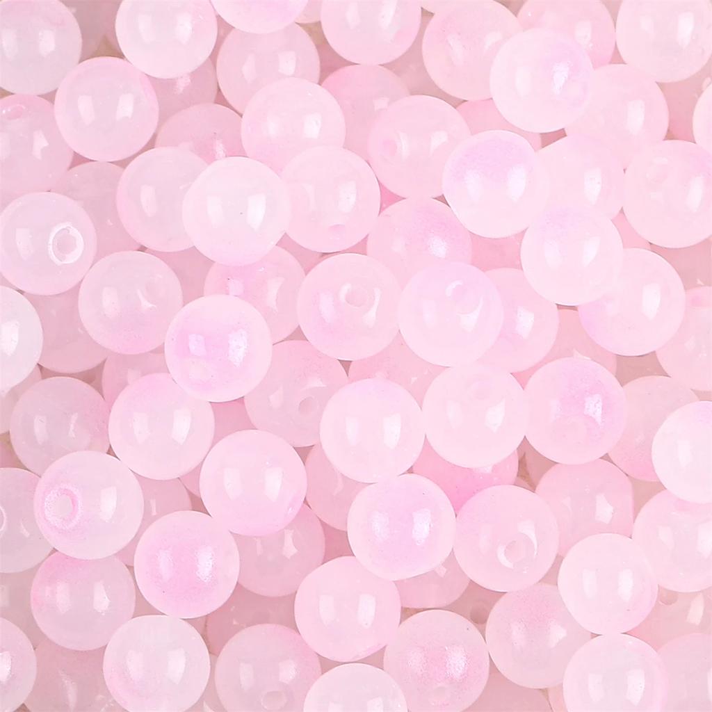 50pcs 8mm Glass Imitation Jade Bead Gradient Double Color Round Bead Handmade DIY Bracelet Necklace Jewelry Making Loose Bead Ma