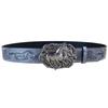 Waist Belt Punk Chain for Cowboy Cowgirl Carved Horse Buckle Retro Floral Buckle Waist Chain Sexy Belt
