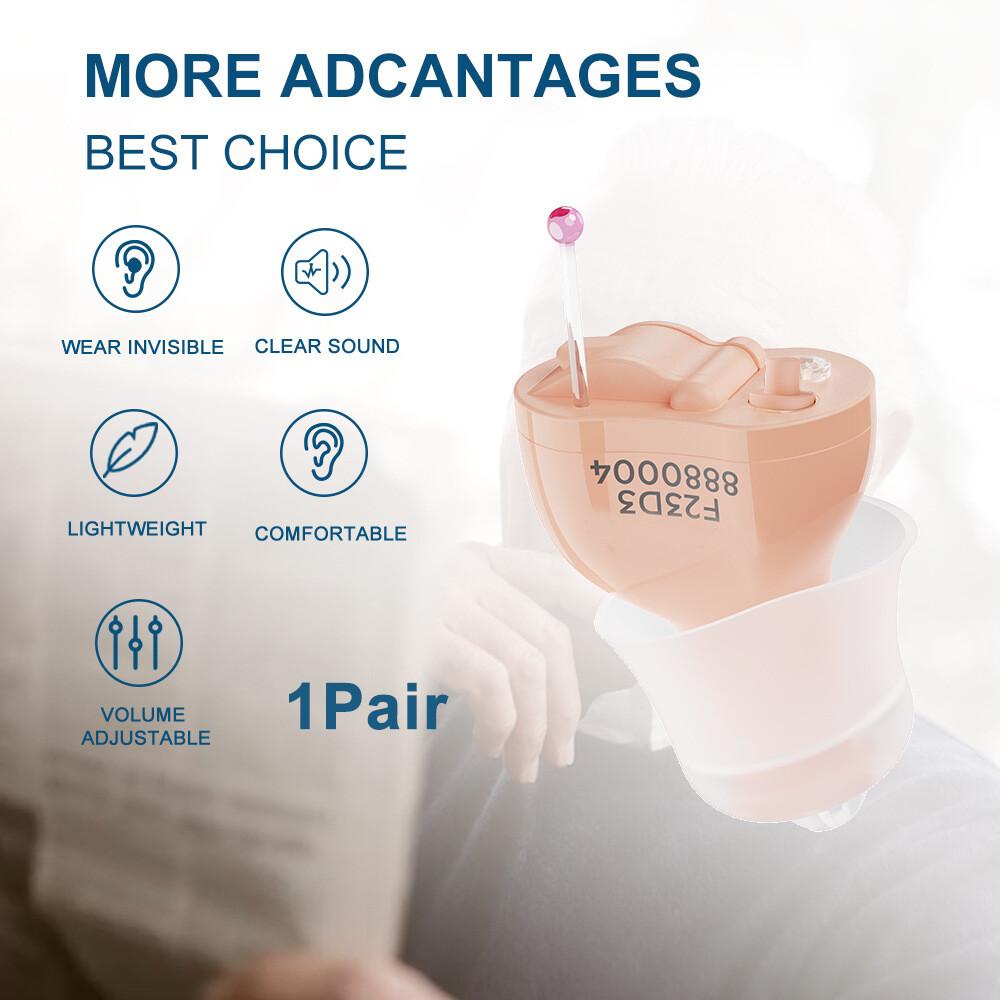 Invisible CIC Hearing Aid 16-Channel Digital In-Ear Sound Amplifier for Seniors and Adults