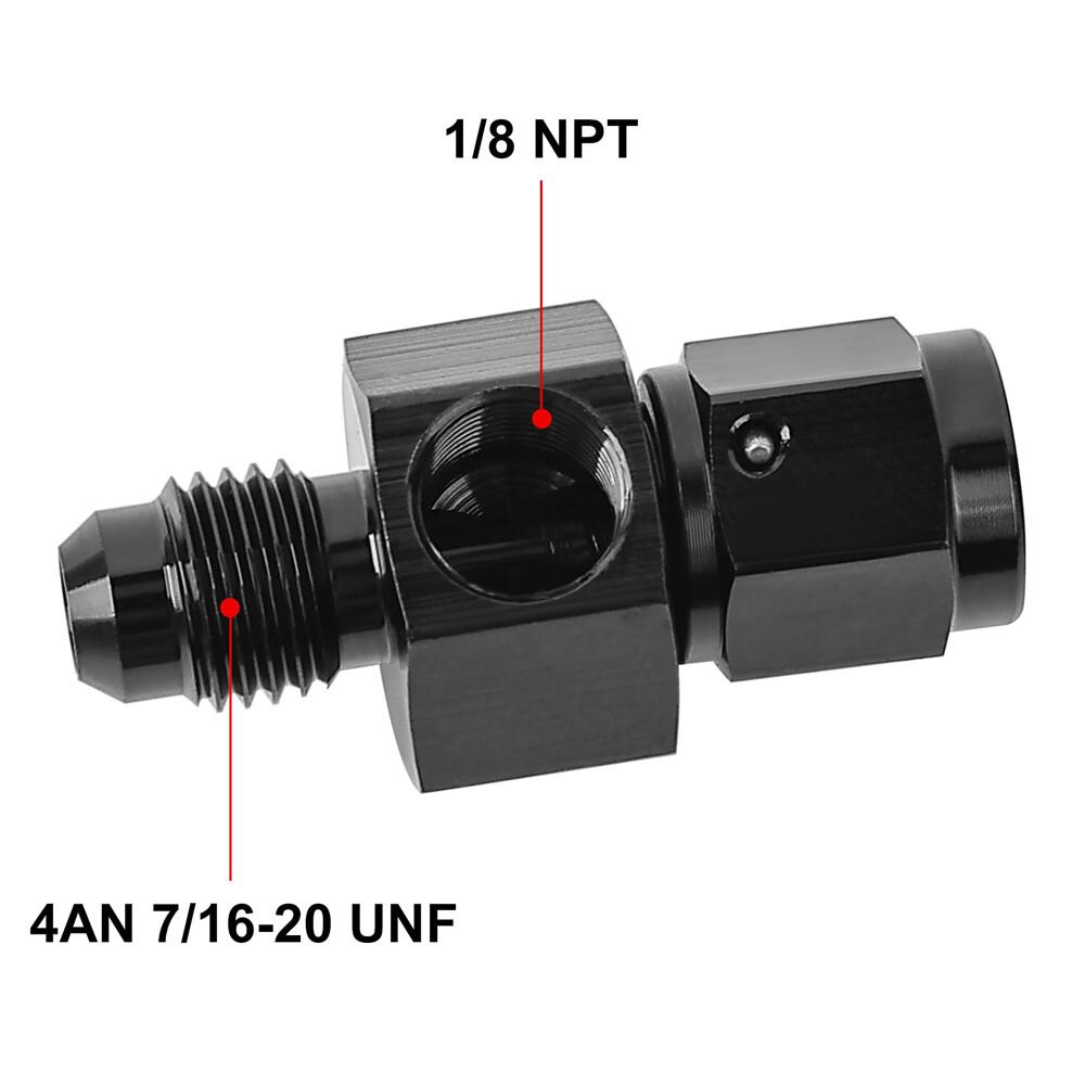 Fuel Pressure Gauge Liquid 0-100psi Oil Pressure Gauge 1/8" NPT + AN4 Adapter