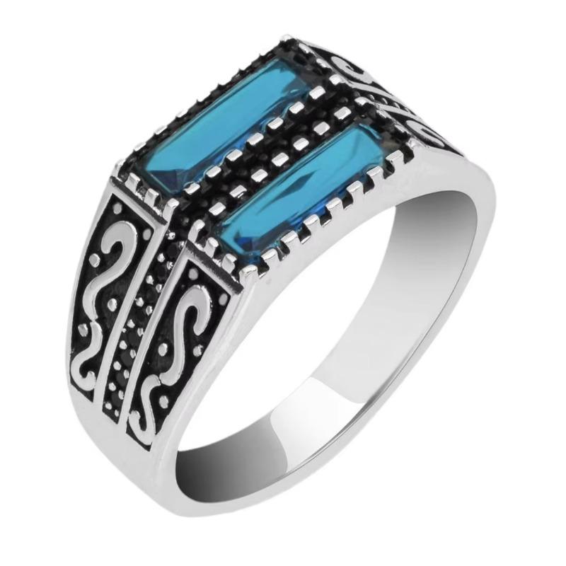 TEMU cross-border hot selling new business alloy inlaid zircon rings European and American men's rings