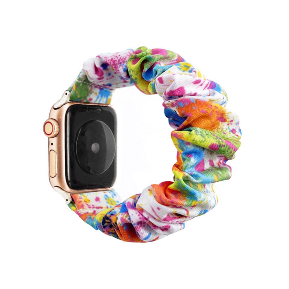 Printed Fabric Dressy Bands for Apple Watch Band 38mm 40mm 41mm 42mm 44mm 45mm 46mm Elastic Loop Strap for iWatch Series 10/11/9
