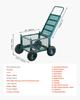 VEVOR Rolling Garden Cart with Seat, Metal Rolling Garden Work Seat with Wheels, Supports Up To 181 Kg, Heavy Duty Gardening Cart Scooter