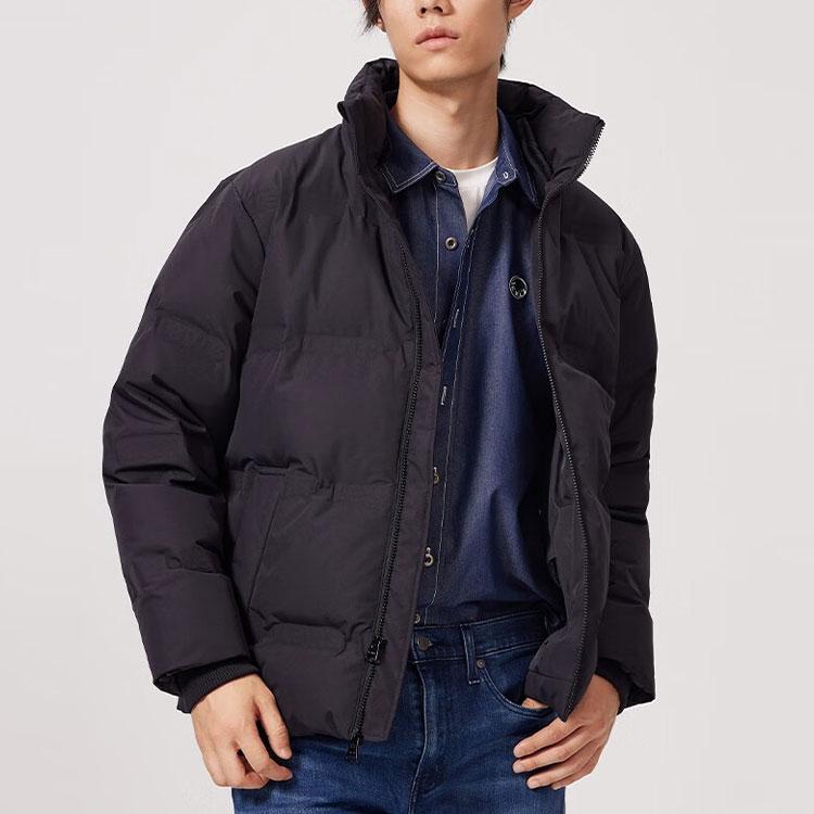 Levis Solid Logo Stand Collar Down Jacket Unisex Outerwear Black A5167-0002