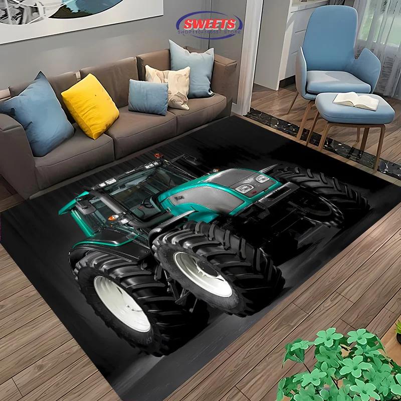 Large Machinery Tractor Series Pattern Large Carpet for Home Living Room Kids Bedroom,Sofa Doormat Floor Rug Anti-slip Decor Mat