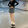 Vintage Style Cotton A Line Mini Skirt With Pockets For Summer Casual Wear