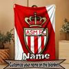 Custom Name Personalized AS Monaco Print Blanket, Home Decor, Bedroom, Sofa, Camping, Couch, Gifts for Birthday Christmas