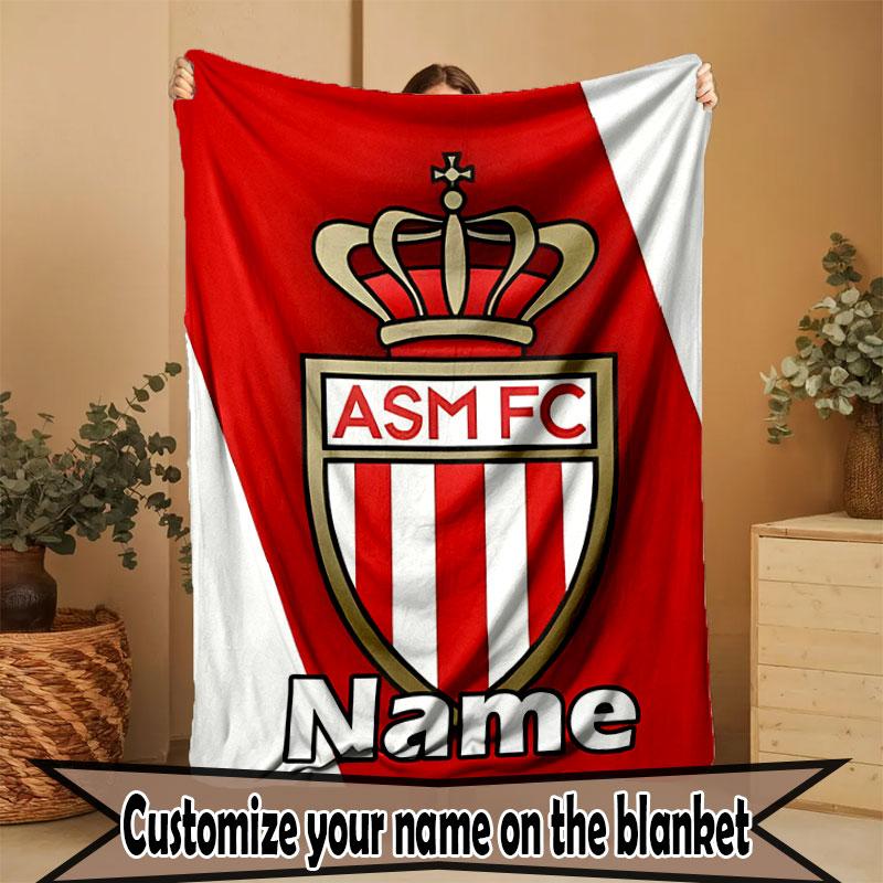 Custom Name Personalized AS Monaco Print Blanket, Home Decor, Bedroom, Sofa, Camping, Couch, Gifts for Birthday Christmas