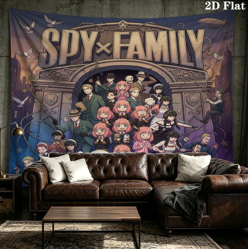 Arazzo da Parete Spy Family Appeso Estetico alla Parete Coperta in Tessuto Stampato Arazzi Decorativi per Camera da Letto Soggiorno Arredamento Casa