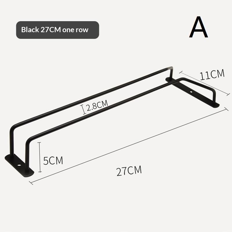 Carbon Steel Goblet Cup Hanger Easy Install Hanging Wine Glass Rack 27cm 34cm for Home Bar Kitchen Organization