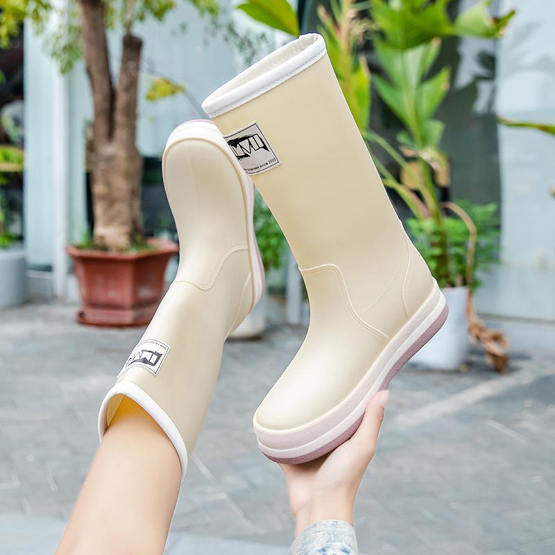 New Korean Version of Fashion Personality Internet Celebrity Contrasting Rain Shoes Men and Women Summer Outdoor Waterproof Parent-child Rain Boots