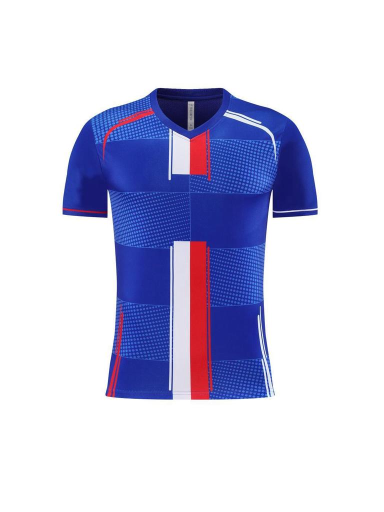 Custom Quick-Dry Polyester Football Jersey Short Sleeve Team Kit with Logo