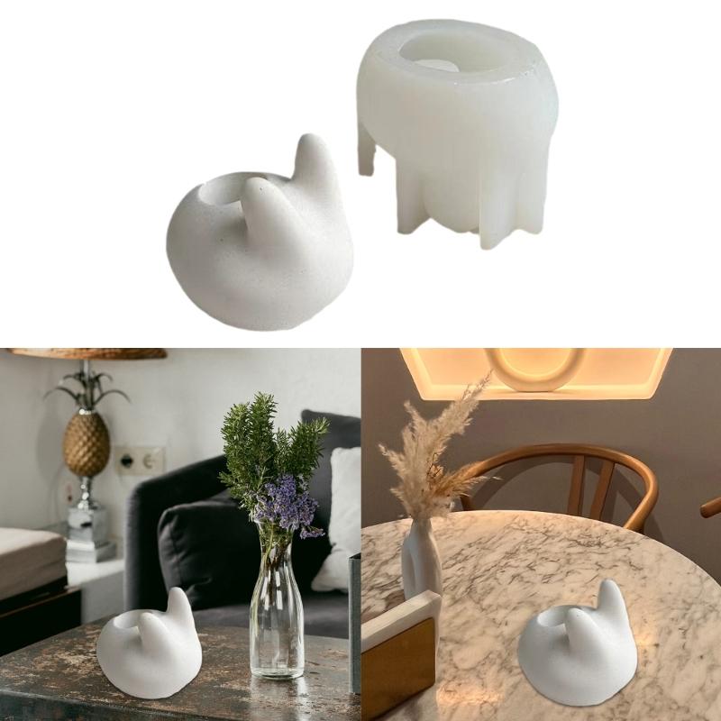 Handmade Silicone Candle Holder Mold Epoxy Resin Casting Mould for  Shaped Aromatherapy Candleholders Making